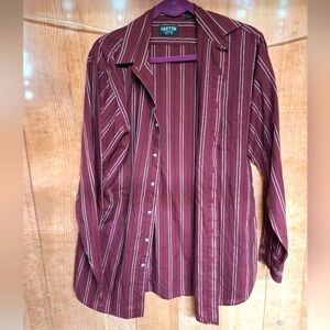 Oakton red button down shirt Men's size large tall